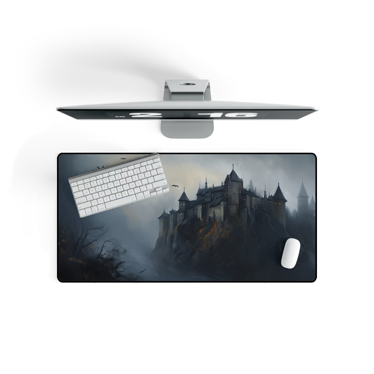 Gothic Victorian Desk Mat, Haunted House Castle Goth Desk Mat Mouse Pad XXL