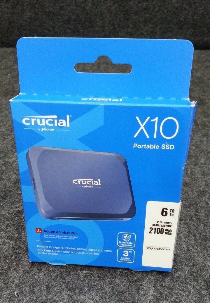 CRUCIAL MTXEX X10 Portable SSD Solid State Drive 2.5" 6TB 2100MB/s Blue