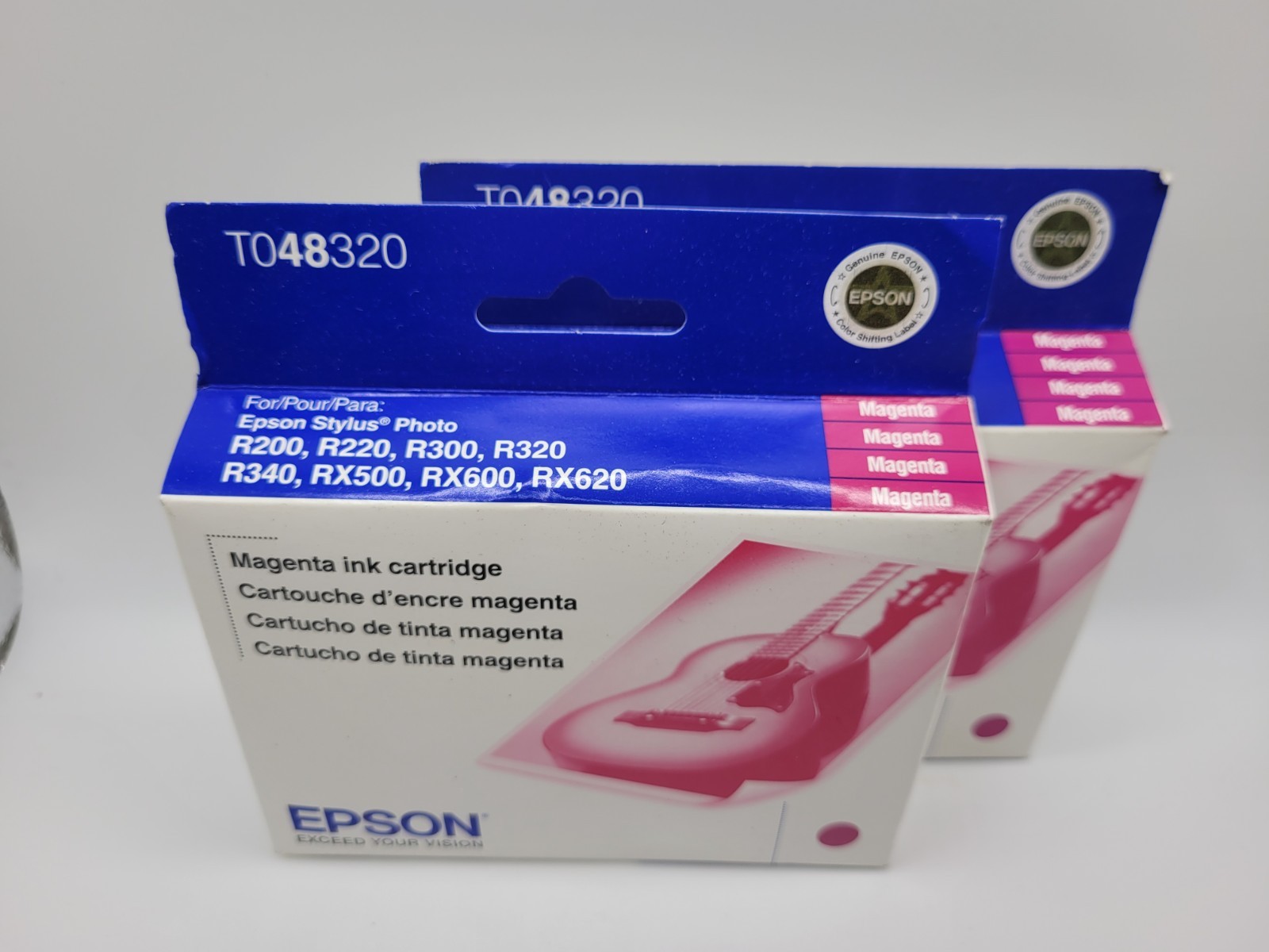 New Genuine EPSON TO48320 MAGENTA Ink Printer Cartridge Two Pack