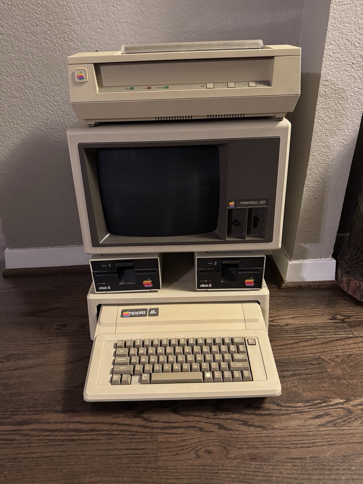 Apple IIe Computer With Apple III Monitor And Printer, Great Condition