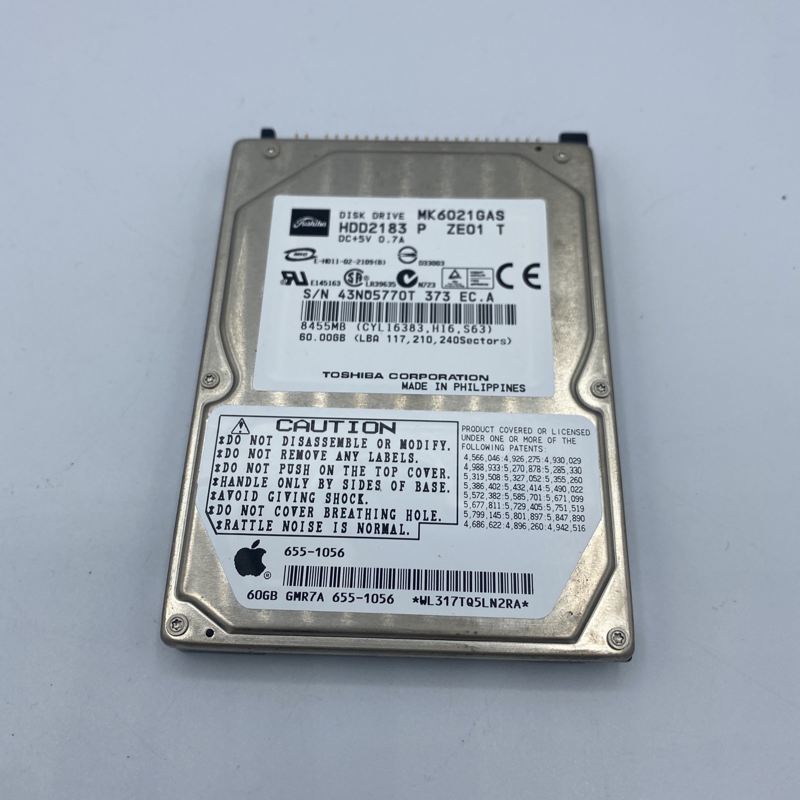 Bootable MacOS 2.5" ATA IDE Hard Drive 60GB Toshiba Apple OS 9 OS X