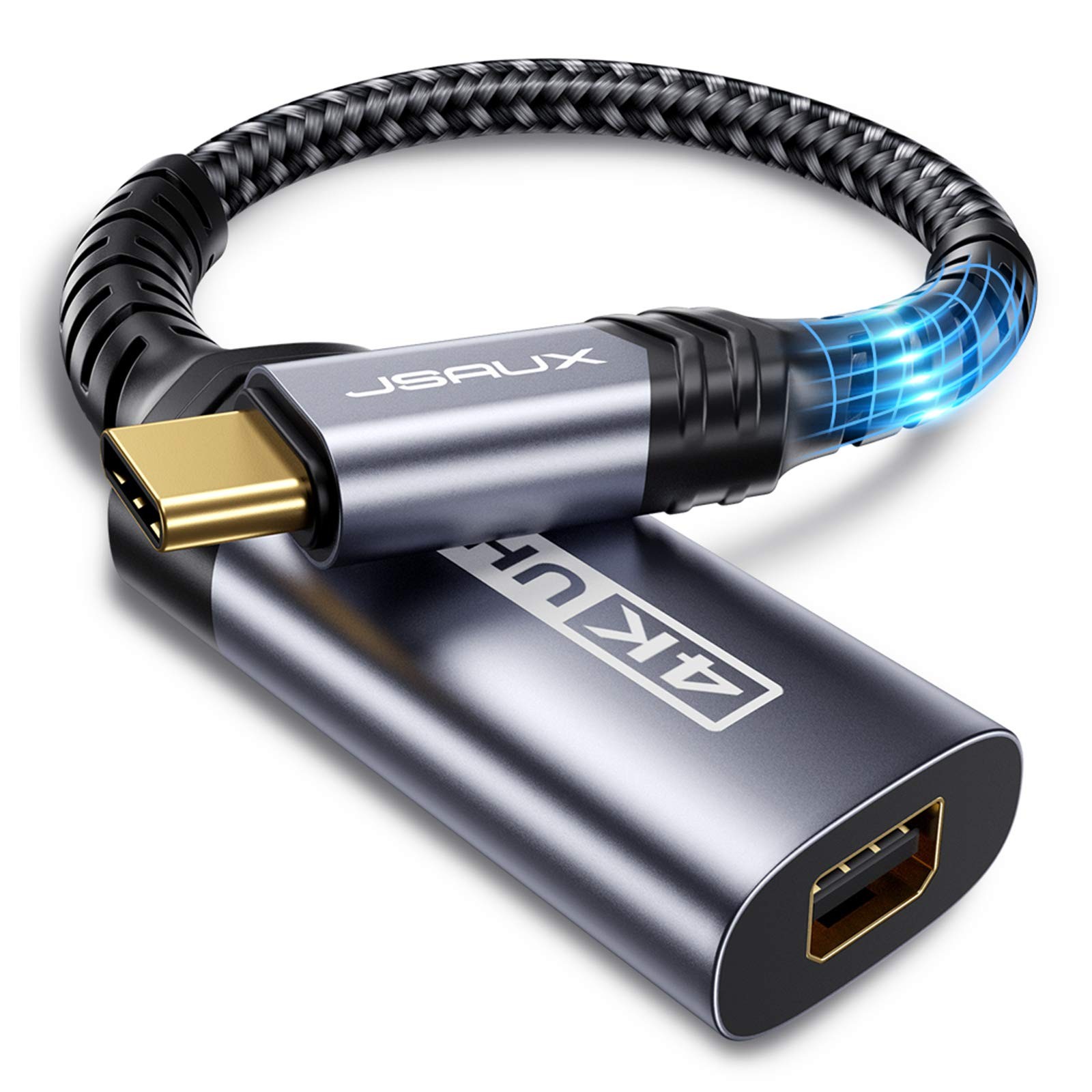 JSAUX USB C to Mini DisplayPort Adapter, 4K@60Hz, USB-C 0.7ft, Grey