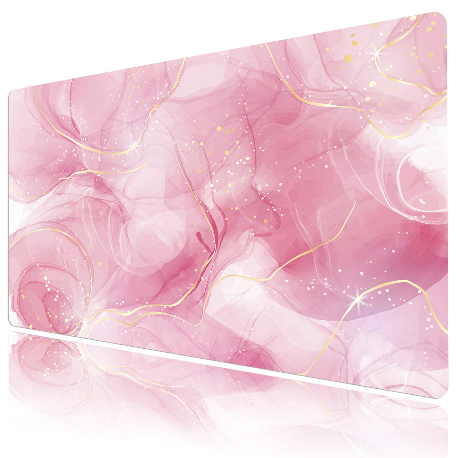 Pink and Gold Mouse Pad Abstract Marble Mouse Pad for Keyboard and Desk Mat
