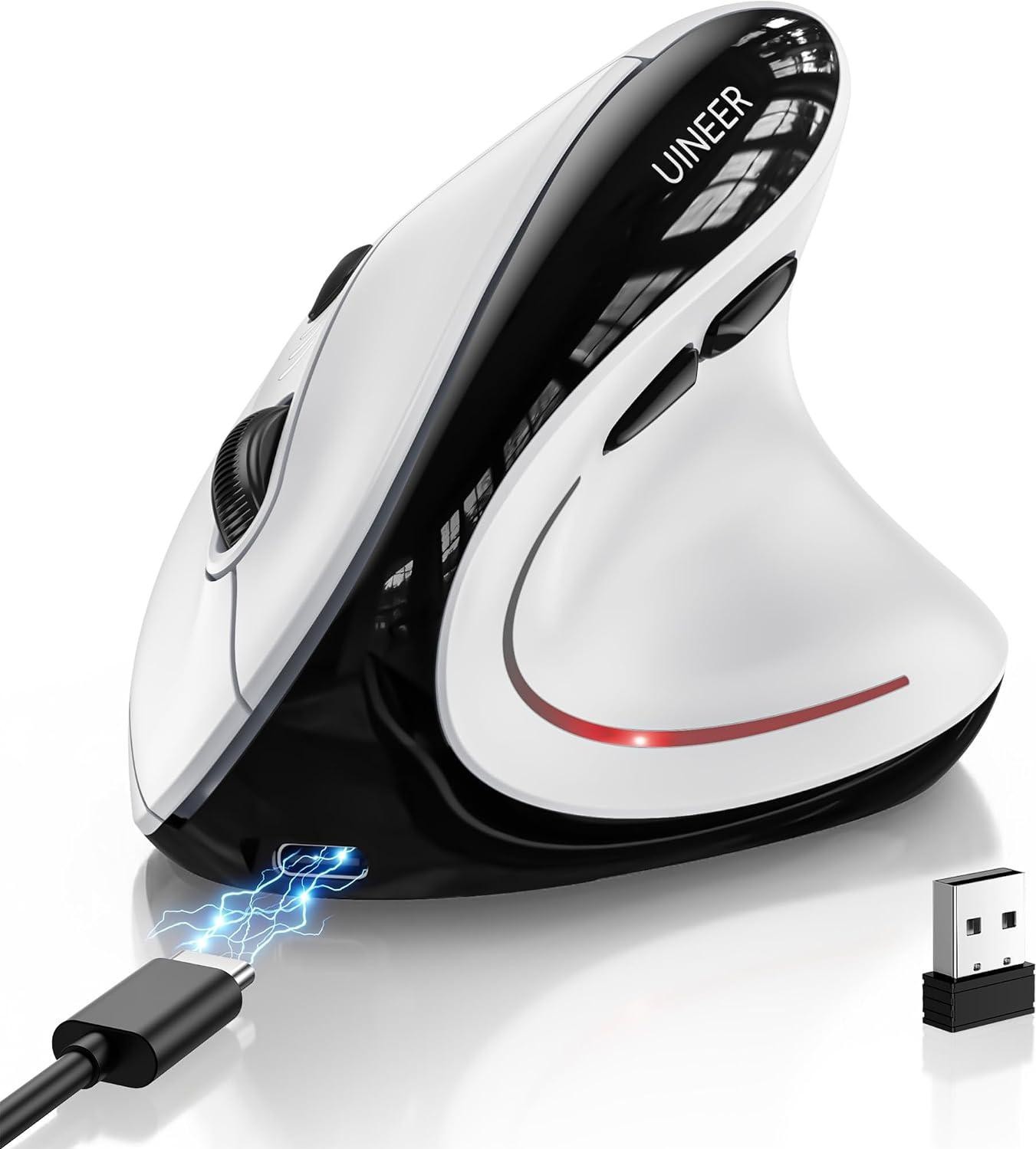 Ergonomic Wireless Vertical Mouse, 3-Mode Bluetooth 5.0/4.0 & 2.4GHz 