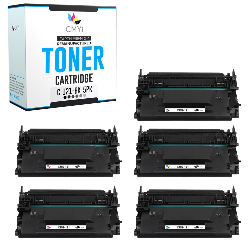 5-Pack Replacement CMYi 121 Toner Cartridges for Canon imageCLASS D1620 D1650
