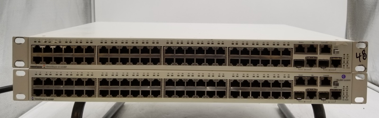 LOT OF (2) ALCATEL OS-LS-6248P OMNISTACK LS ETHERNET SWITCH