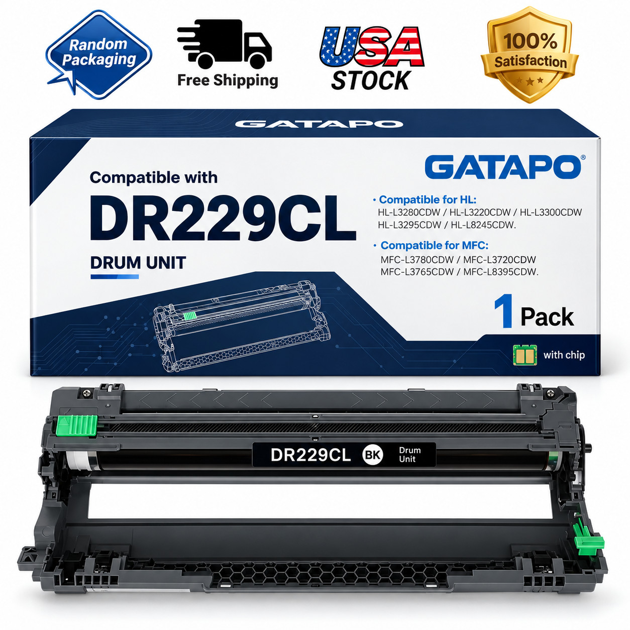 DR229CL Drum Unit 1 Pack Compatible for MFC-L3720CDW MFC-L3765CDW MFC-L3780
