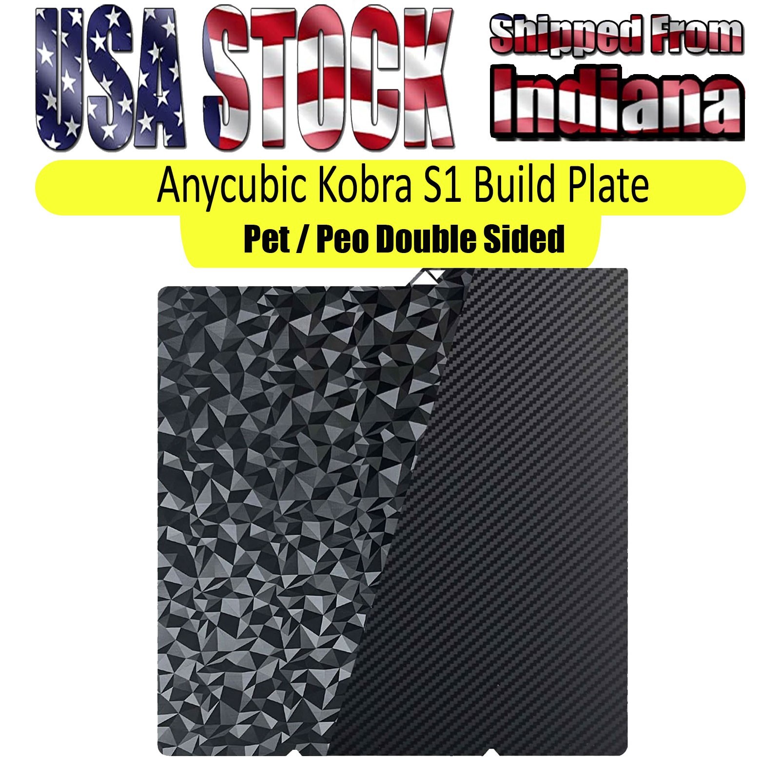Kobra S1 Build Plate 264x276mm Double Sided , Flexible Steel S1 Build Plate