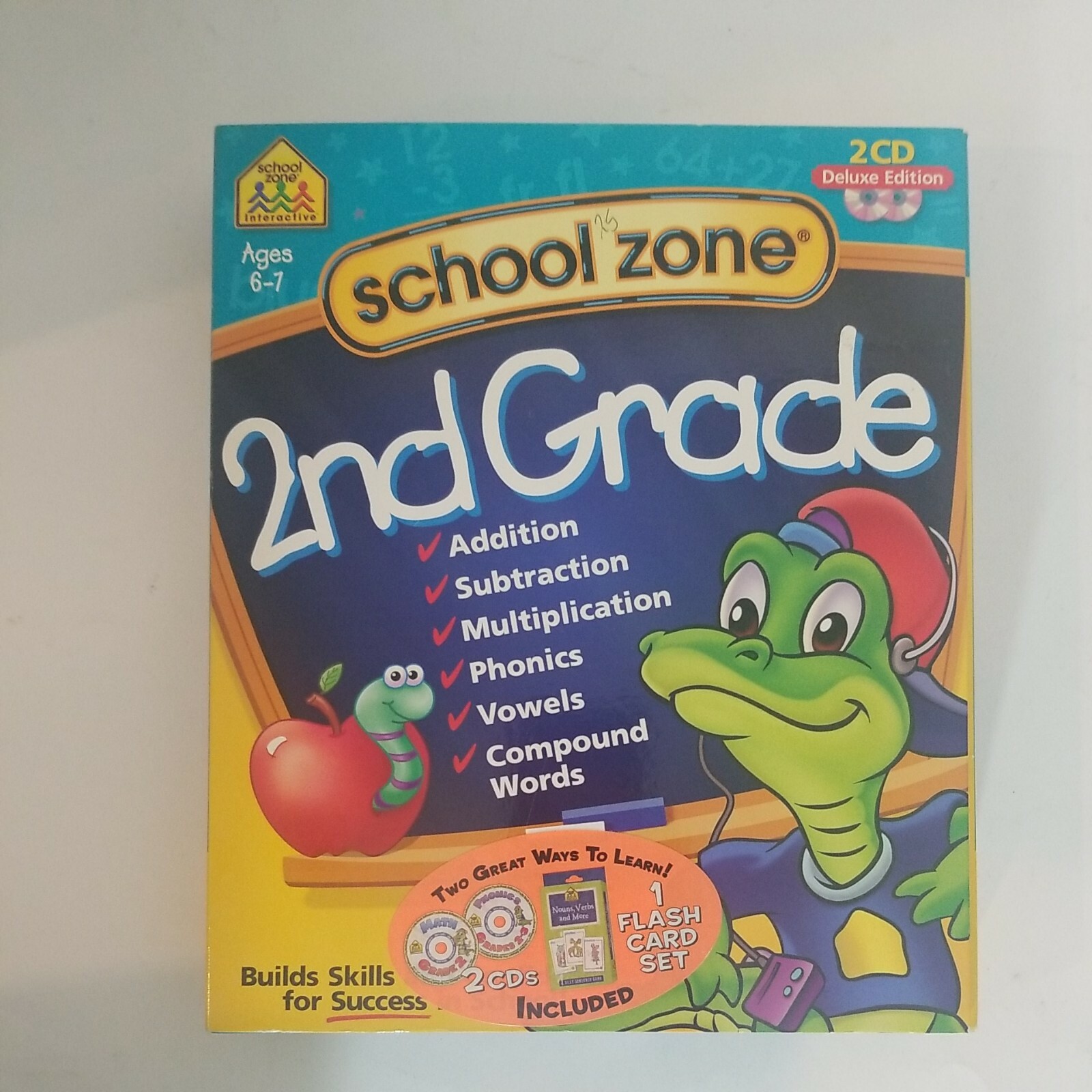 School Zone Second Grade 2 CD Deluxe Edition for PC, Mac Brand New Sealed