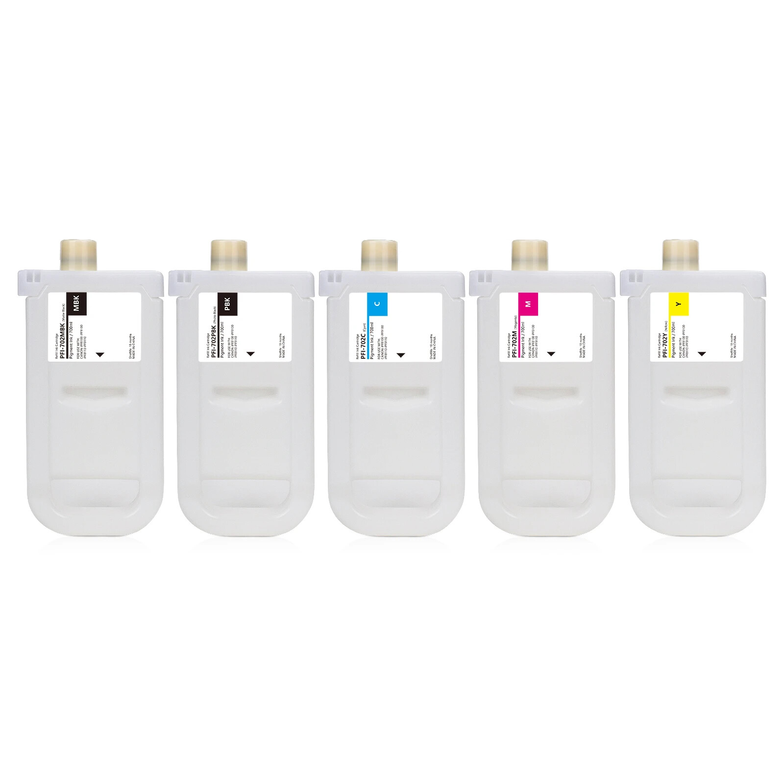 PFI-701 PFI-702 Refill Ink Cartridge For Canon iPF8100 iPF9100 Printer 5pcs