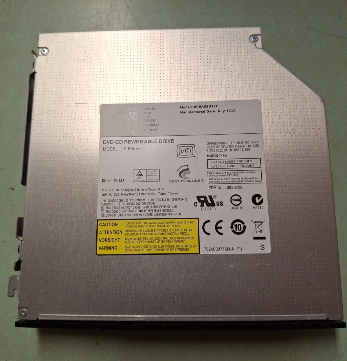 Philips & LiteOn DS-8A5SH DVD/CD Rewritable Drive 041G50 DS-8A5SH11C Black Bezel