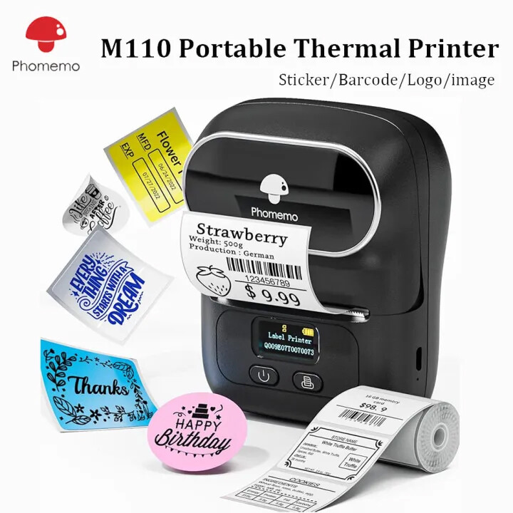 Phomemo M110 Portable Thermal Label Printer Wireless Bluetooth Label Maker Lot