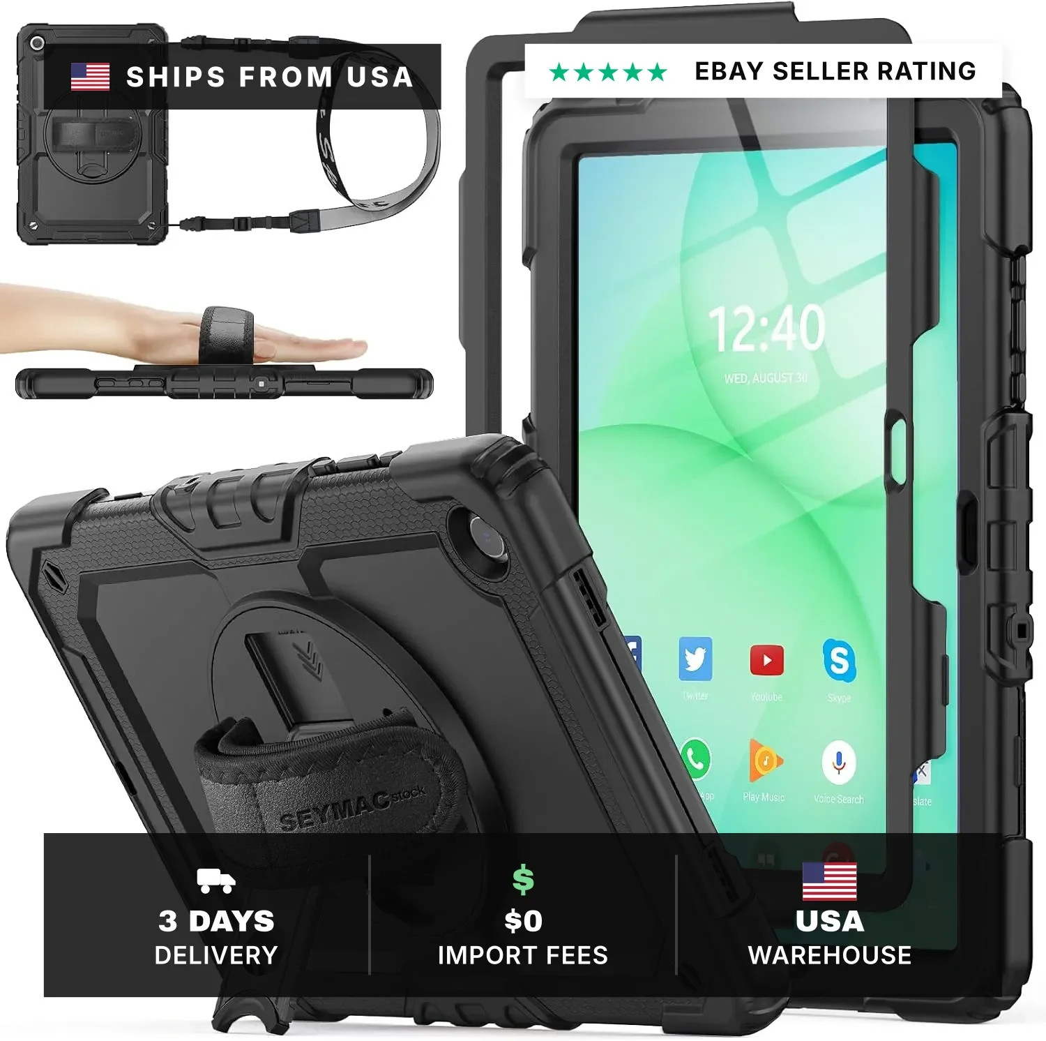 Case for Samsung Galaxy Tab A11+ Plus/A9+ Plus 11'', Full-Body Drop Protection C