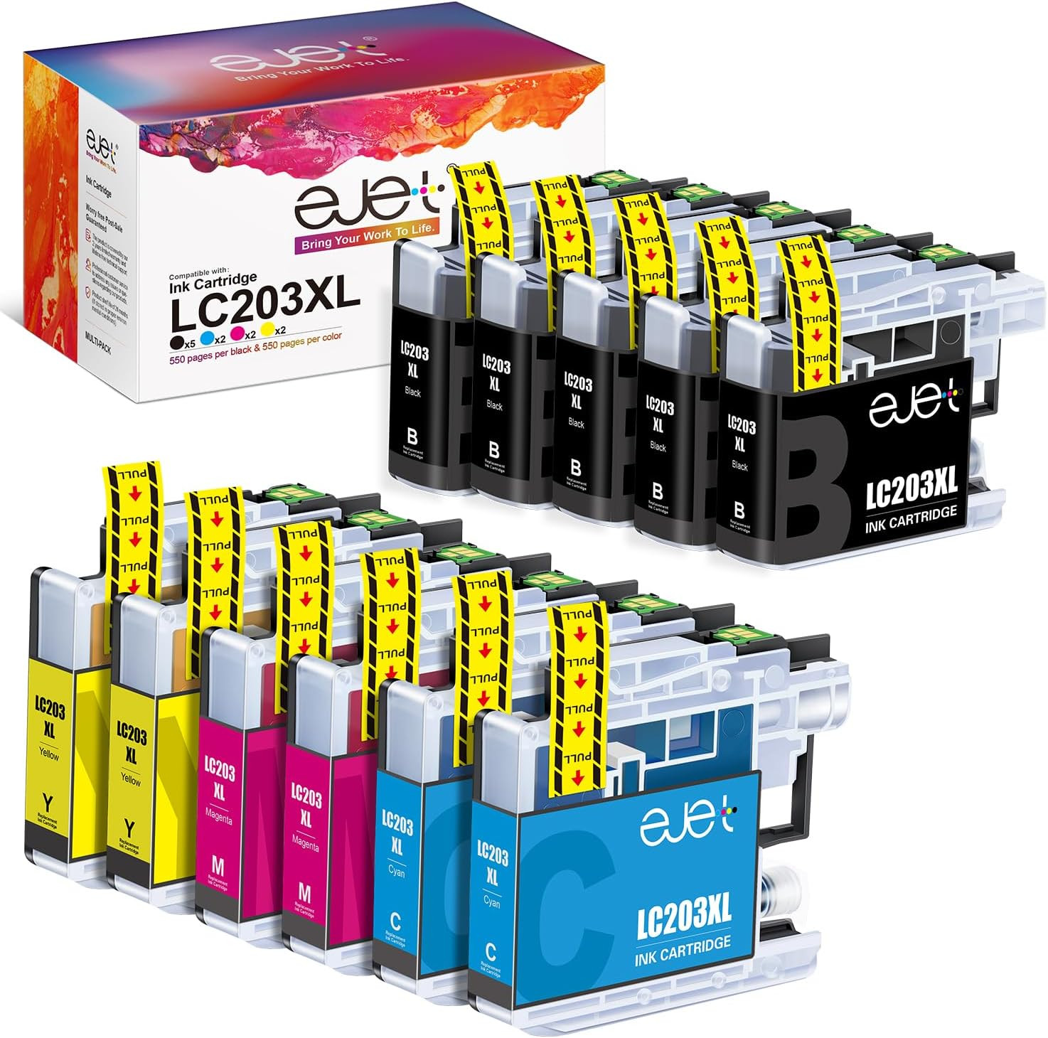LC203XL LC201 Ink Cartridges Compatible for Brother LC203 Ink Cartridges LC203BK