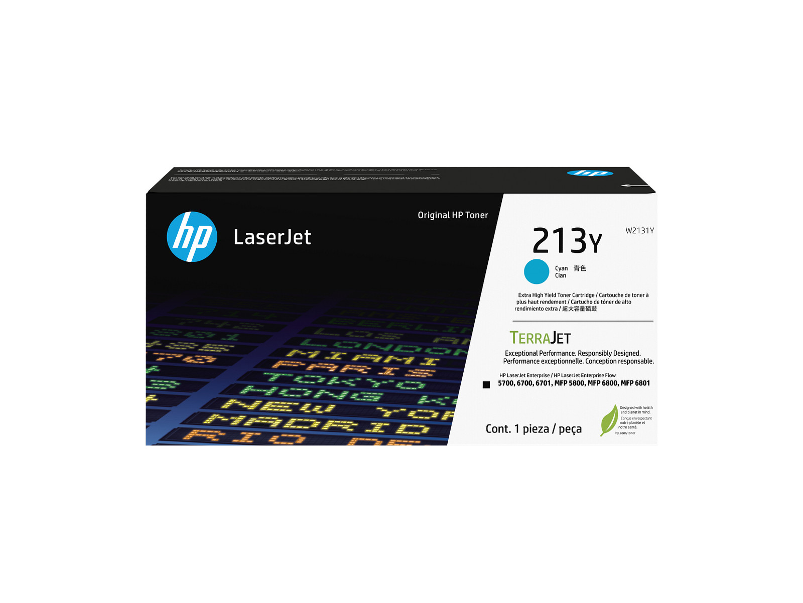 HP 213Y Extra High Yield Cyan Original LaserJet Toner Cartridge, ~12,000 pages,