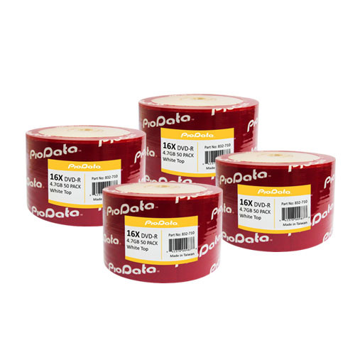 200 PC PioData 16X 4.7 GB DVD-R White Top non-printable Disc Blank Media 832-710
