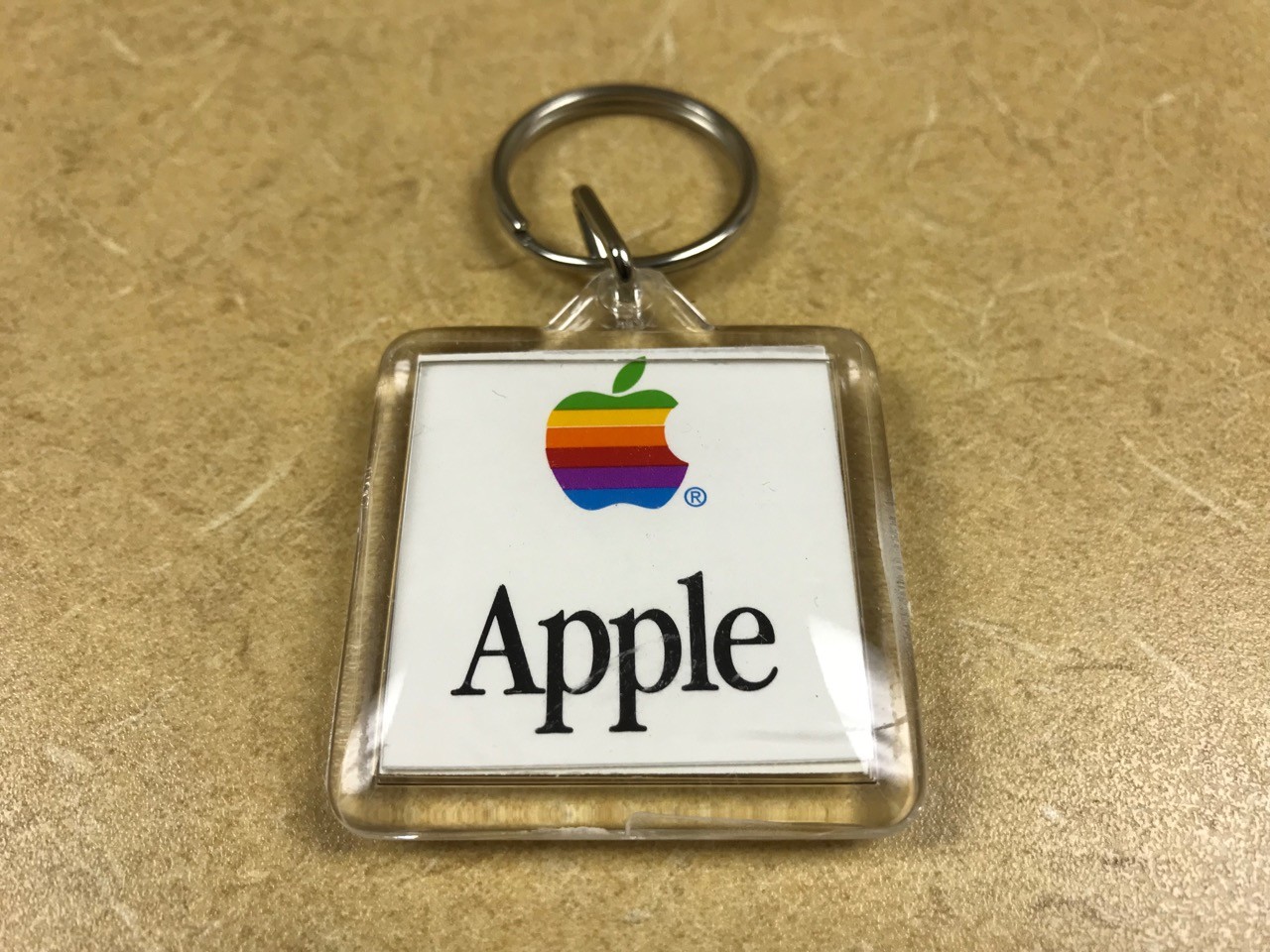Coolest Apple Keychain Ever ____ Apple Computer Rainbow Logo __Vintage RARE FIND