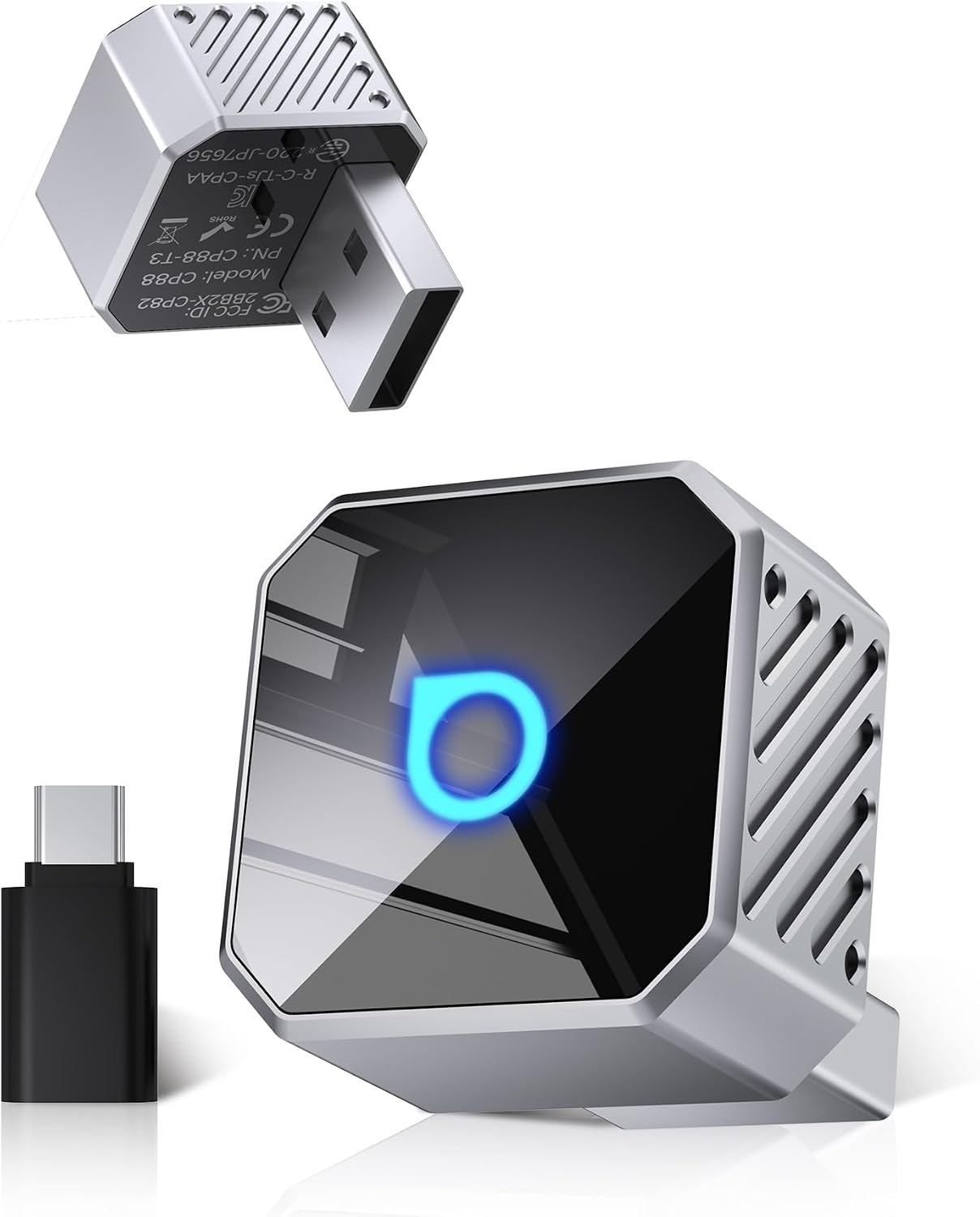 OTTOCAST Mini 3.0 (Pot) 2025 2-In-1 Wireless Carplay/Android Auto Adapter, 5Ghz