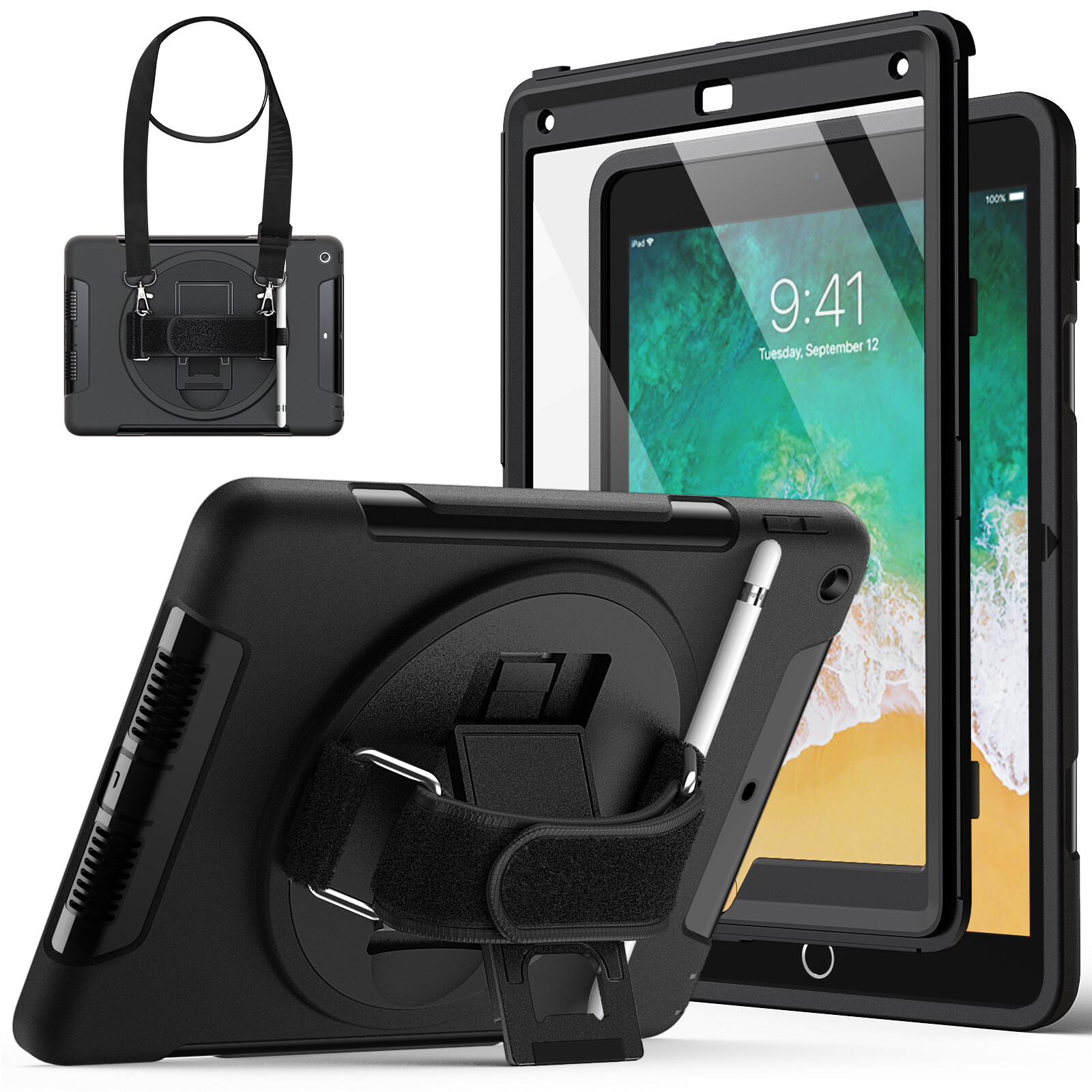JETech Case for iPad 9.7-Inch (2018/2017 Model) with Built-in Screen Protector