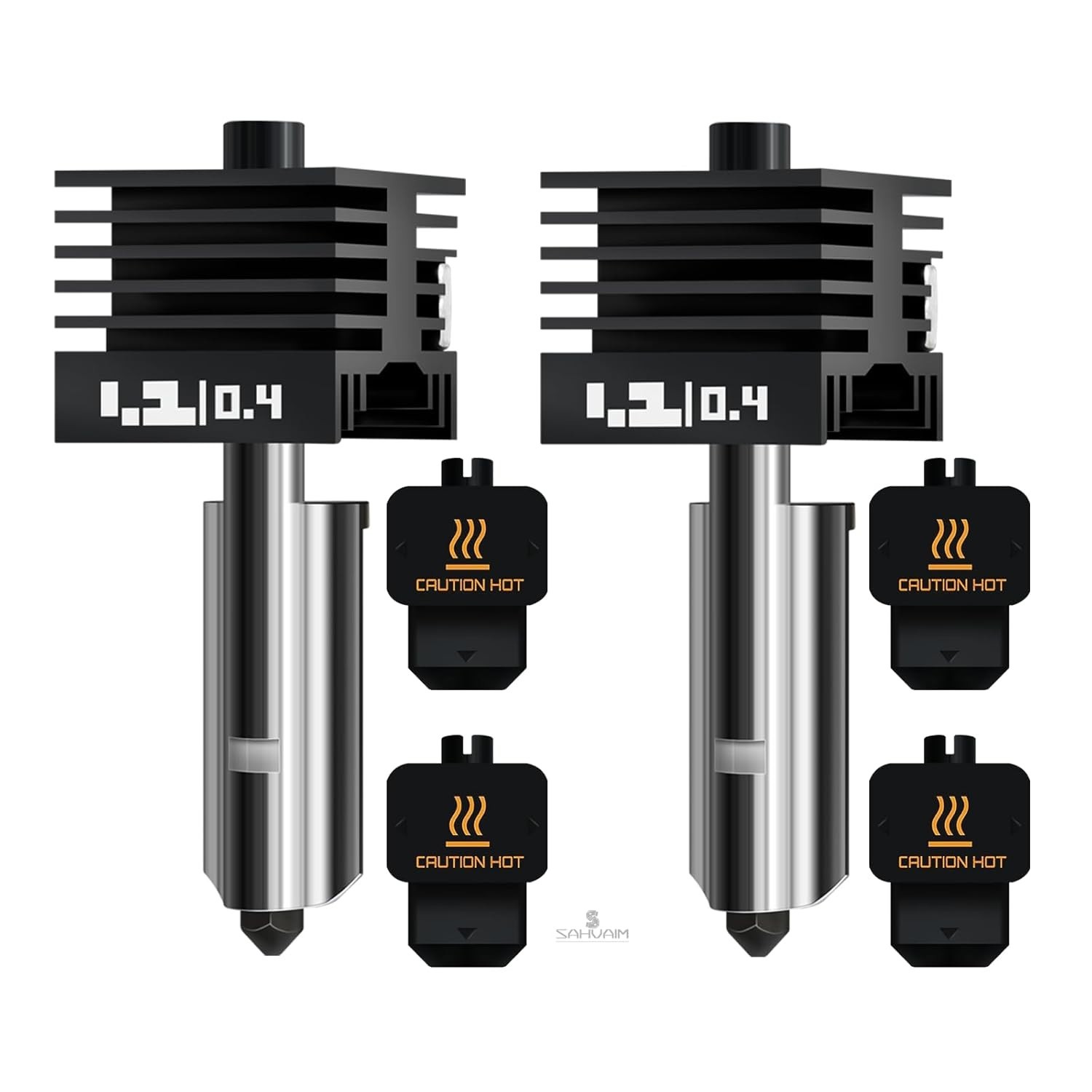Durable 0.4mm Hard Steel Hotend Kit for Bambu Lab P2S/H2D/H2S - 2 Silicone Socks