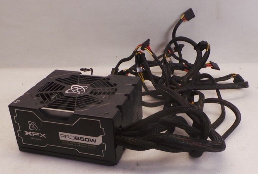 XFX TS 650W Power Supply 80 Plus Bronze XPS-650W-SEW TESTED