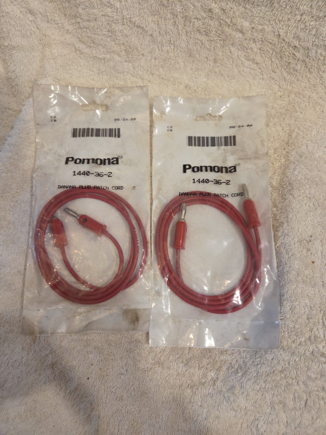 Pomona, 1440-36-2, Banana Plug Patch Cable, 36", LOT OF 2