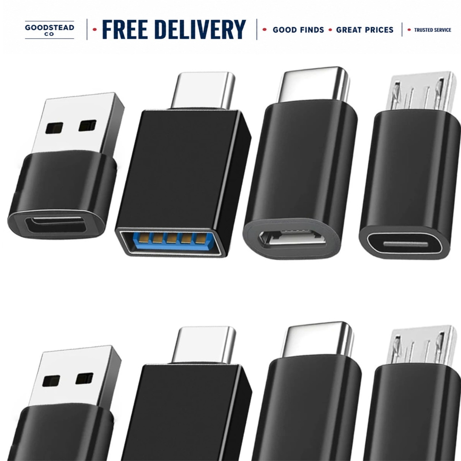 USB to USB C Adapter 8-Pack, Type-C Female to USB Male Converter for Laptop