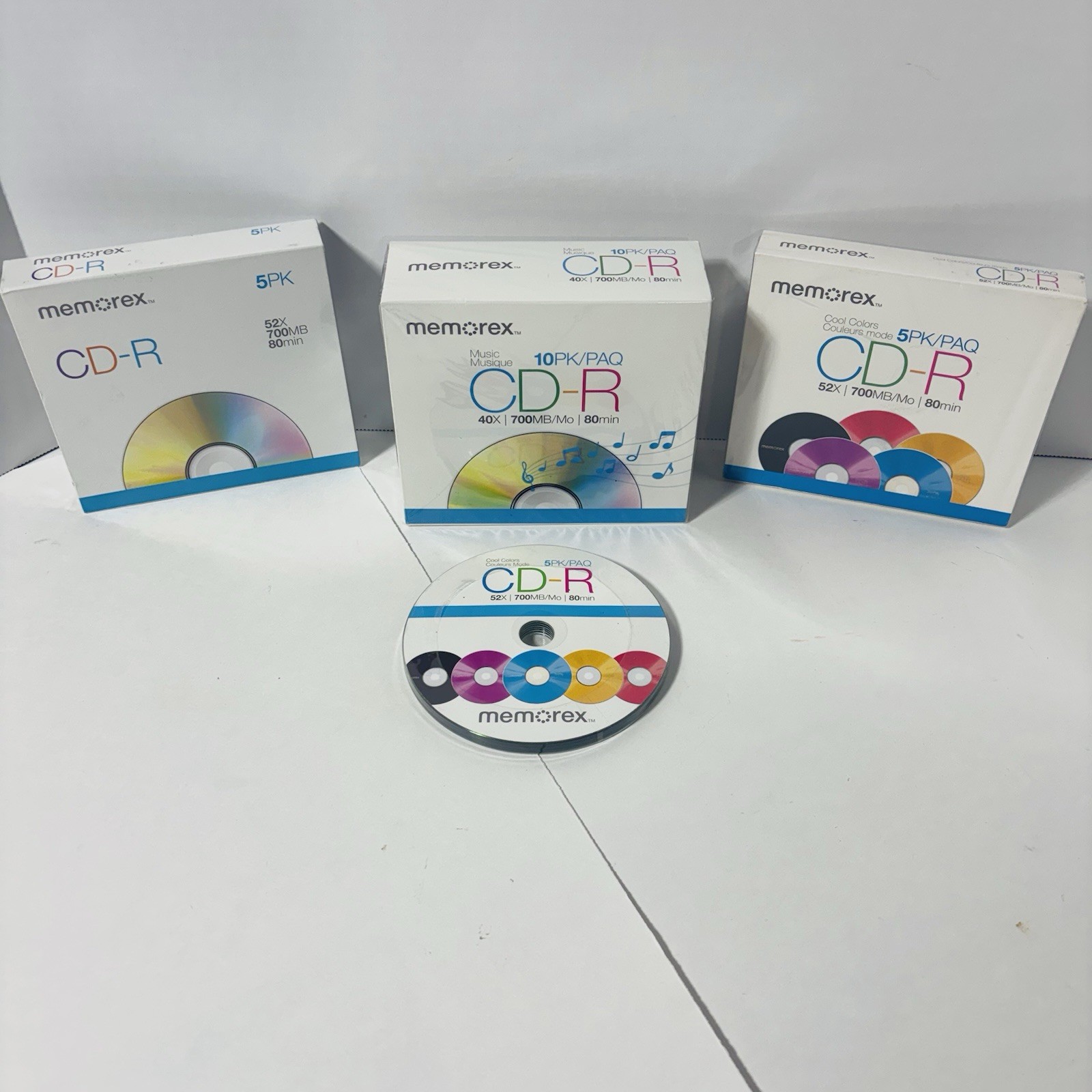 Memorex CD-R 52x And 40x 700MB 4 Packs New In Packaging 25 Total
