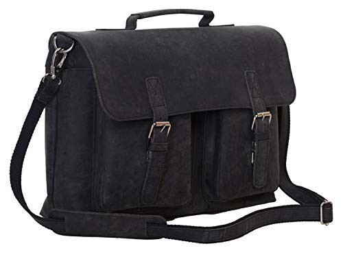 Premium 16-Inch Leather Laptop Briefcase for Men and Women Office Satchel