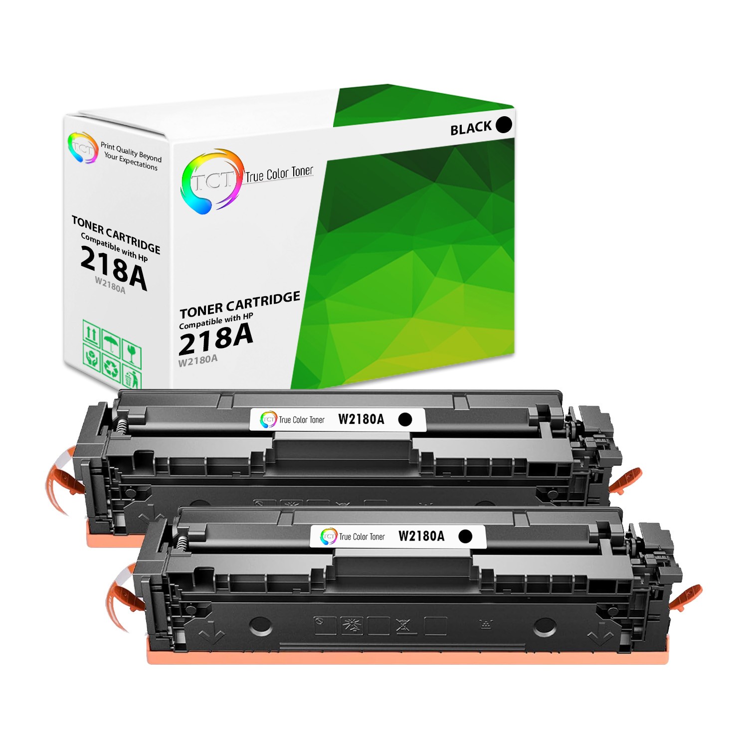 2 Pack TCT Premium 218A Black for Compatible HP LaserJet Pro 3201 Toner WITH