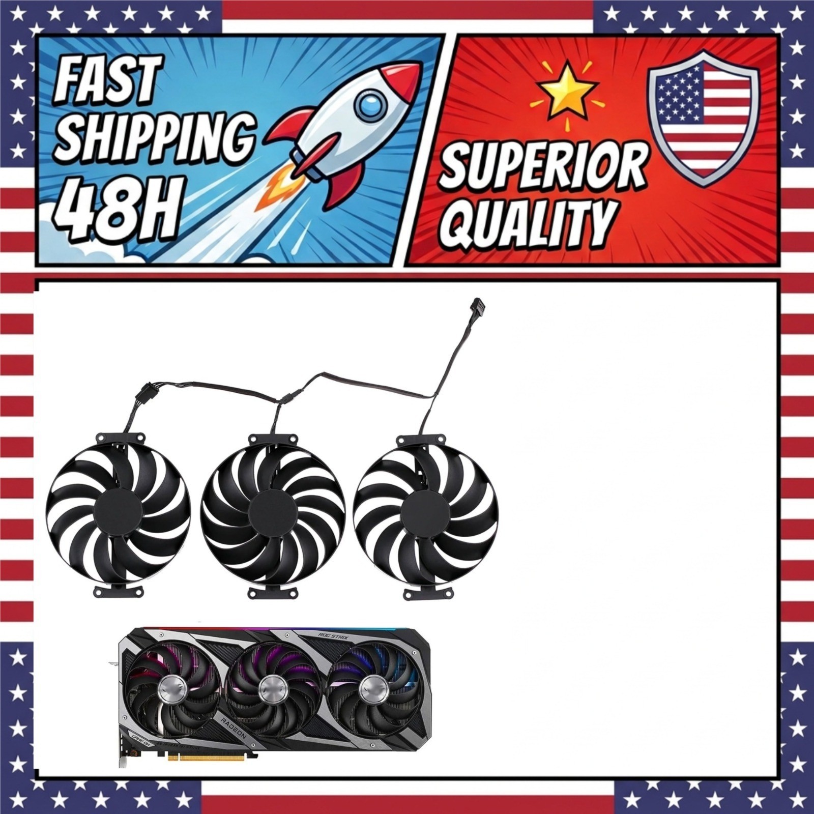 95mm GPU Cooling Fan Replacement for ASUS ROG Strix RTX 3060 Ti 3070 3080 3090