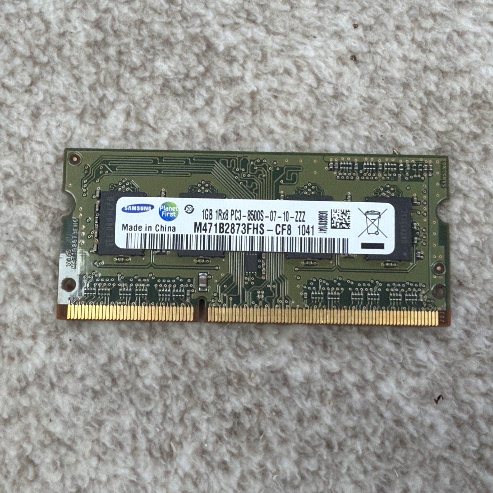 Toshiba C655 Samsung 2GB SODIMM Memory RAM 2GB PC3-10600S P000539070 211