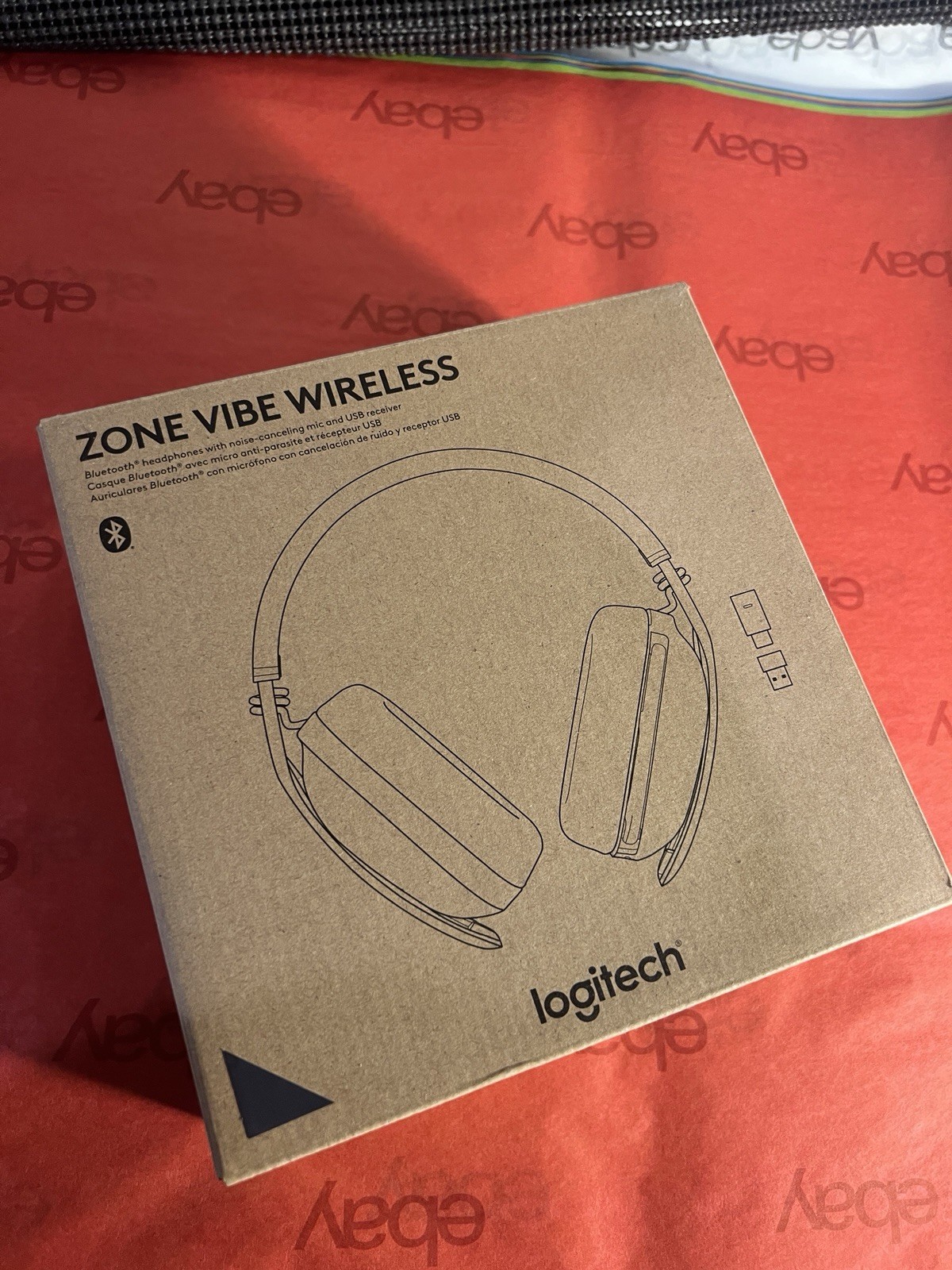 New Sealed Logitech Zone Vibe Wireless Bluetooth Headphones Graphite