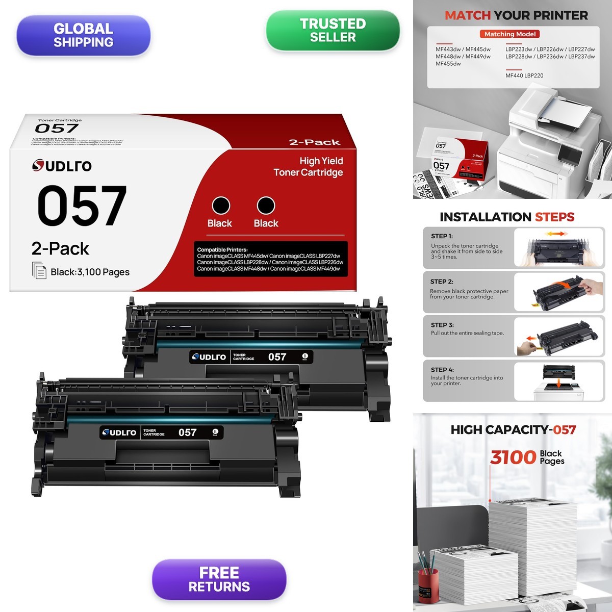 SUDLTO 057 Toner Cartridge Replacement for Canon 057