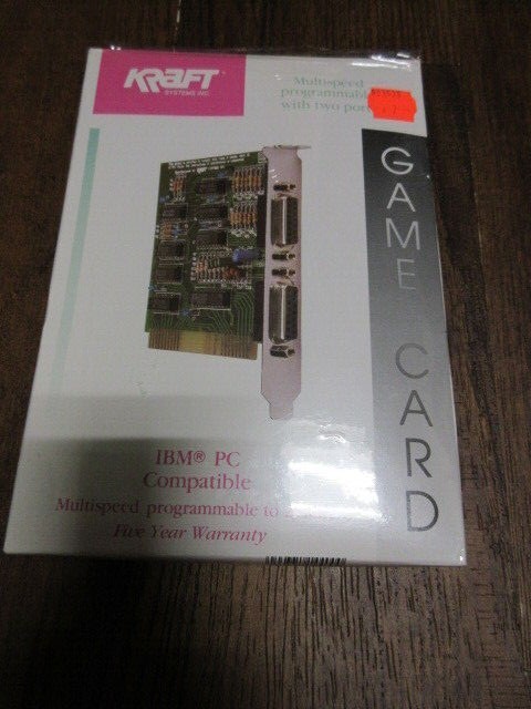 Vintage 1989 Kraft PC Game Card ISA Slot with Box and Manual