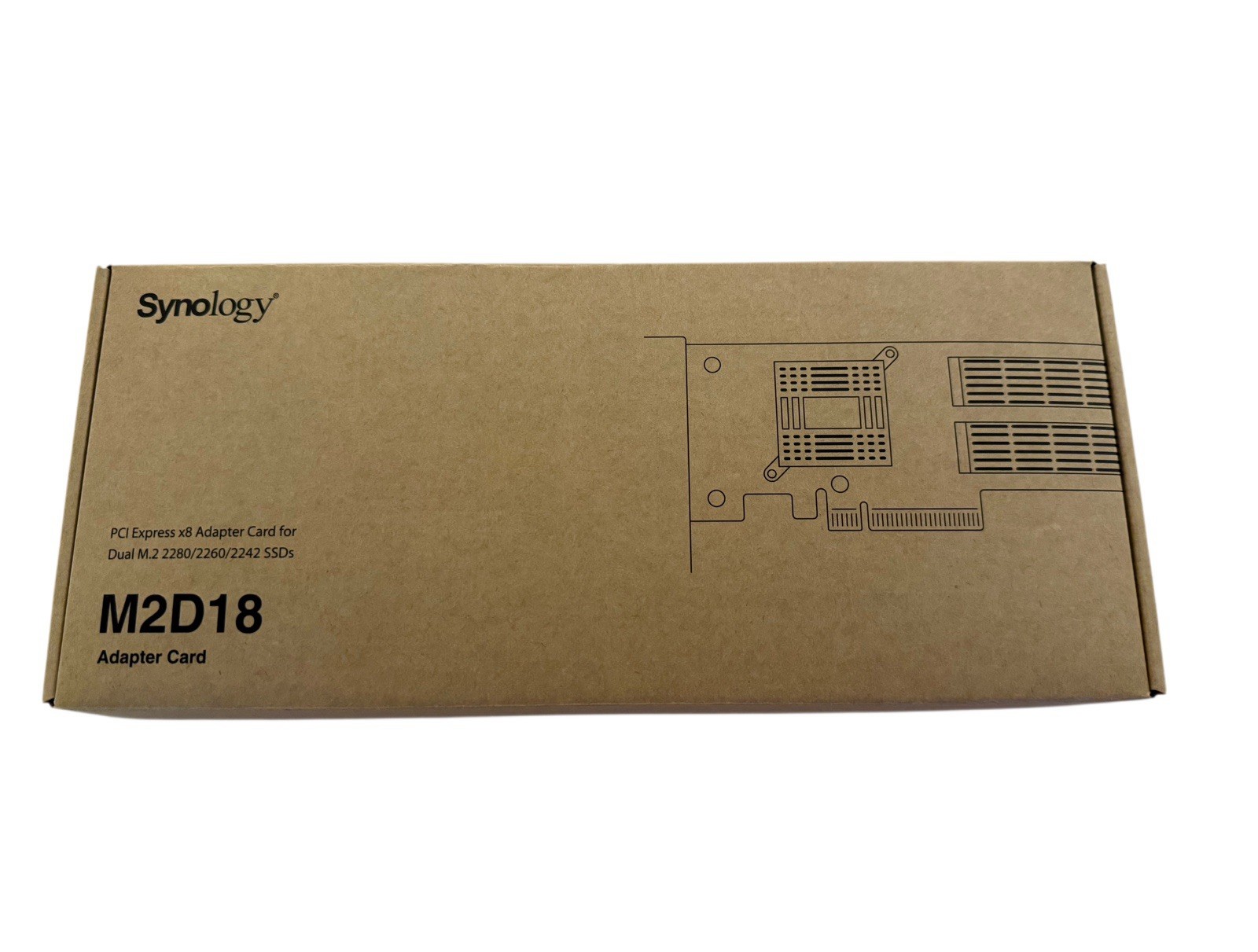 Synology M2D18 Dual M.2 NVMe / SATA SSD PCIe Card (M.2 drives not included)
