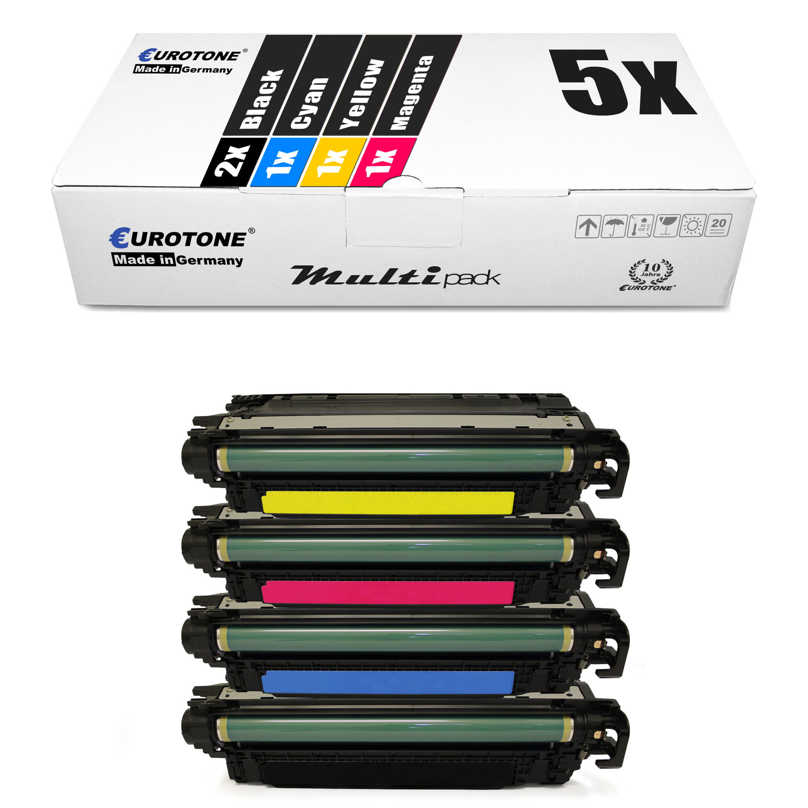 5X Eurotone ECO Toner XXL For HP Color LaserJet Enterprise CP-4525-N CP-4525-DN