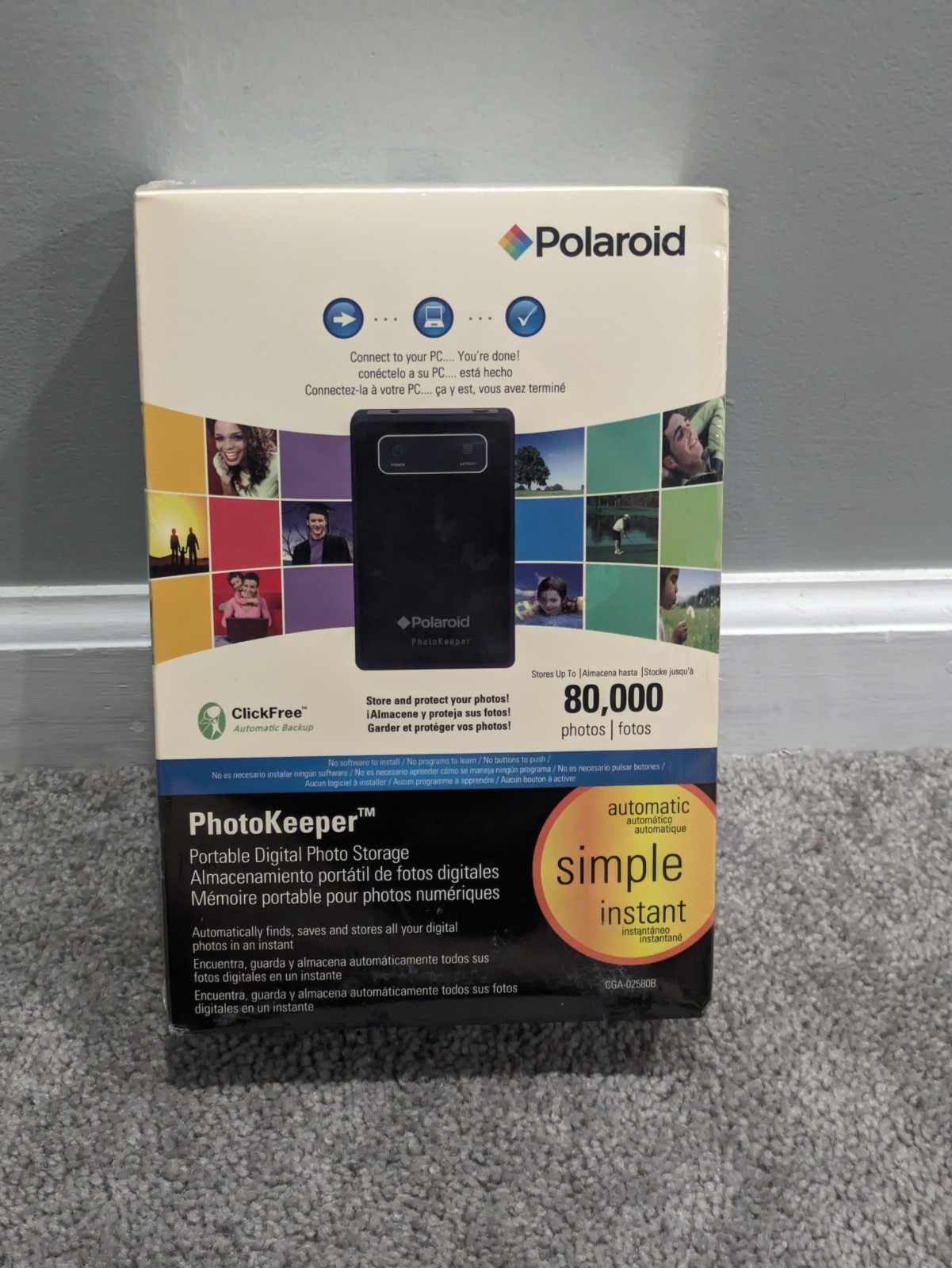 Polaroid PhotoKeeper Digital CGA-02580B Portable HDD 80GB USB 2.0 Backup SEALED 