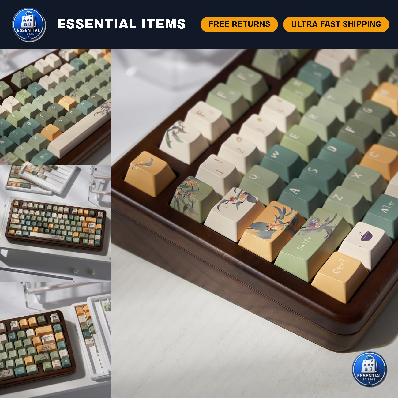 152 Keys Green PBT Dye Sub Cherry Profile Keycap Set for Mechanical Keyboards