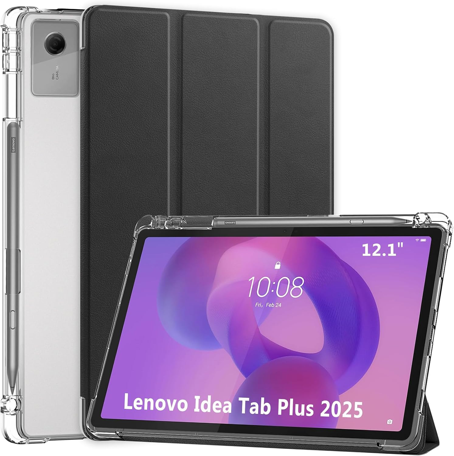 Smart Case for 2025 Lenovo Idea Tab plus 12.1 Inch/Tab K12, Clear