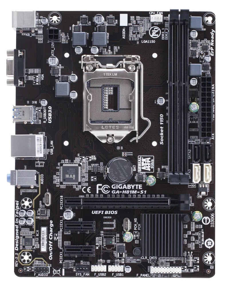 For Gigabyte GA-H81M-S1 LGA 1150 DDR3 2×SATA III Micro-ATX Motherboard