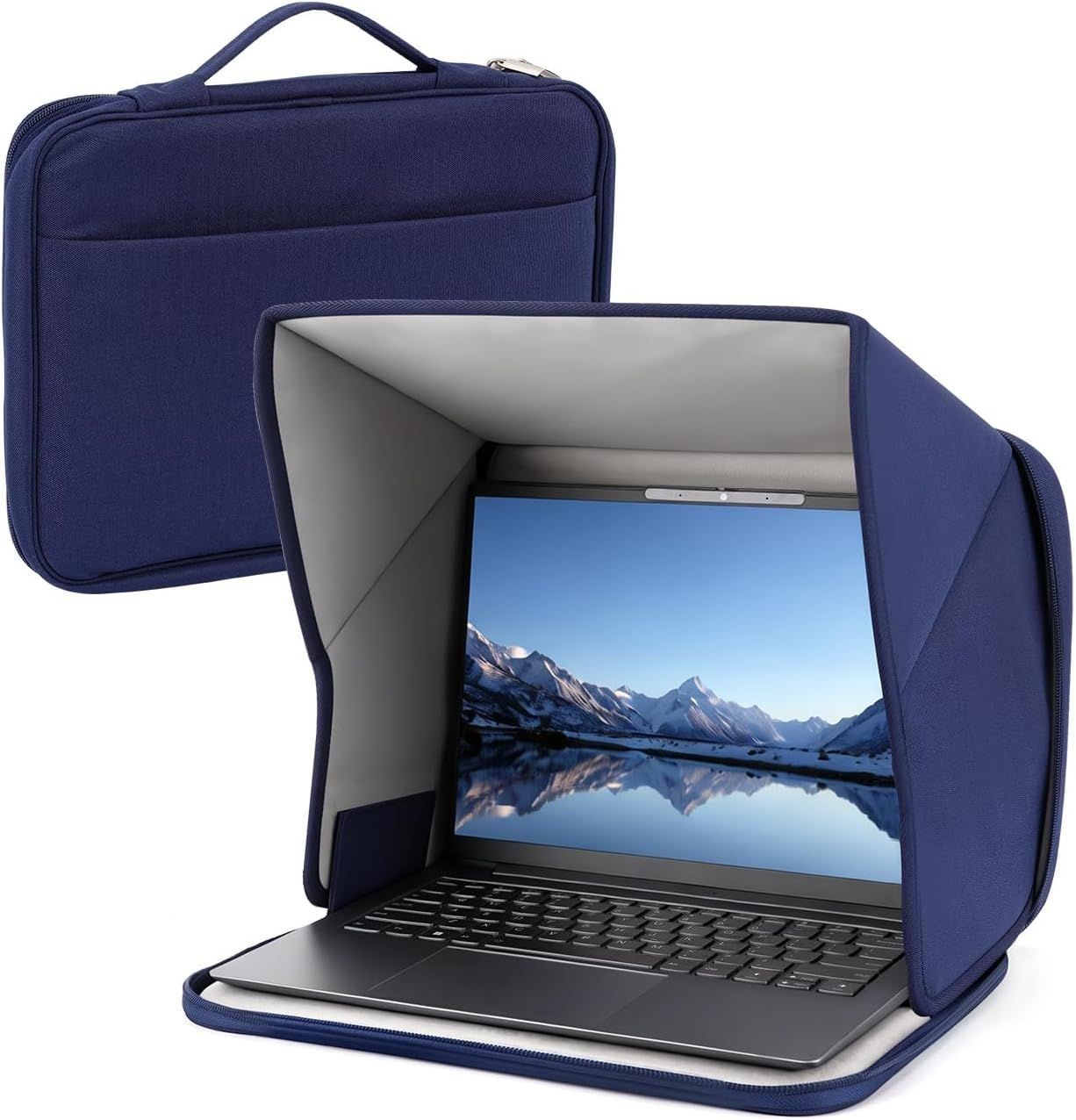Laptop Sun Shade for Working Outside, Portable Laptop Sleeve Fits 12-14 Inch Lap