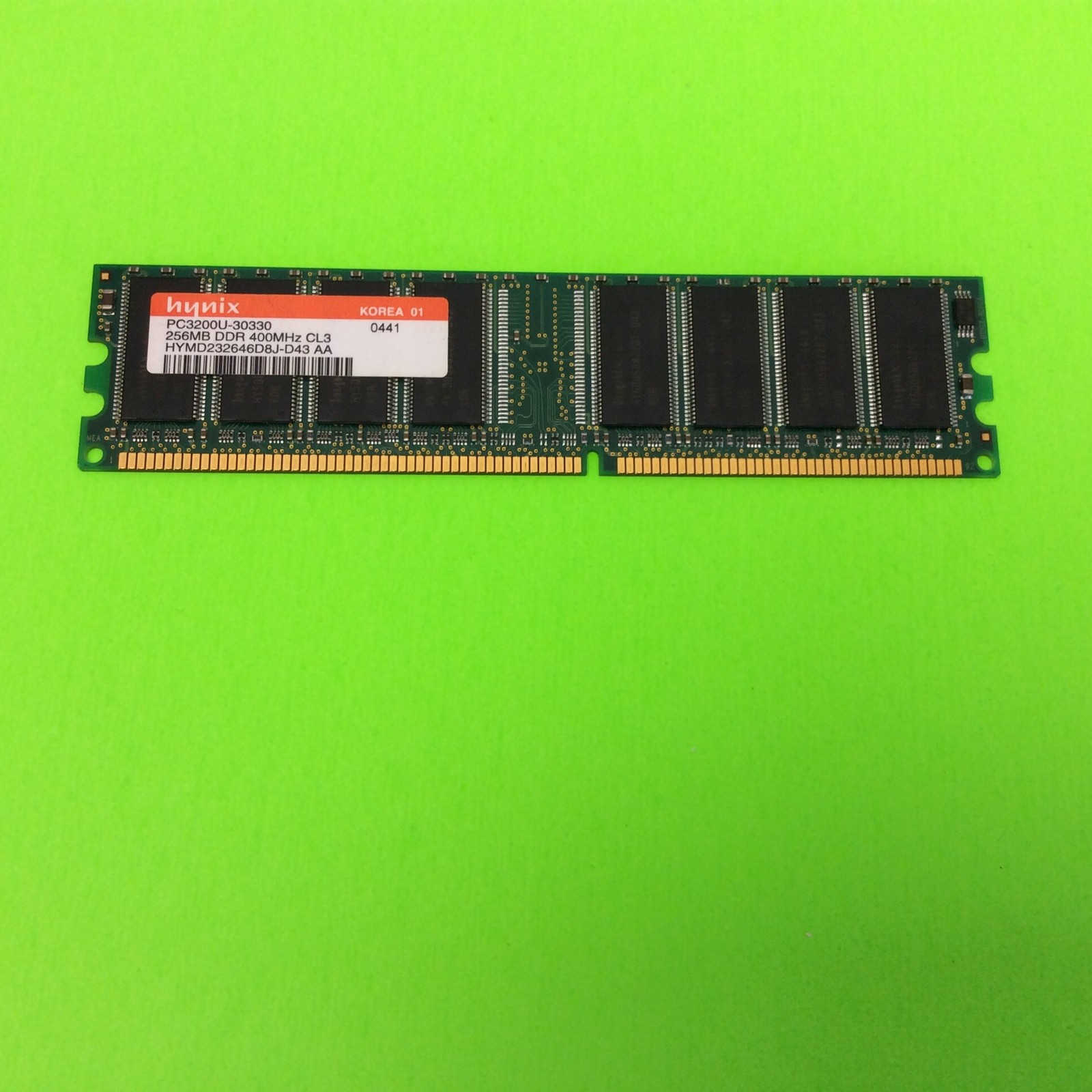 Set of (1) Hynix HYMD232646D8J-D43 256MB DDR PC3200U Random Access Memory RAM
