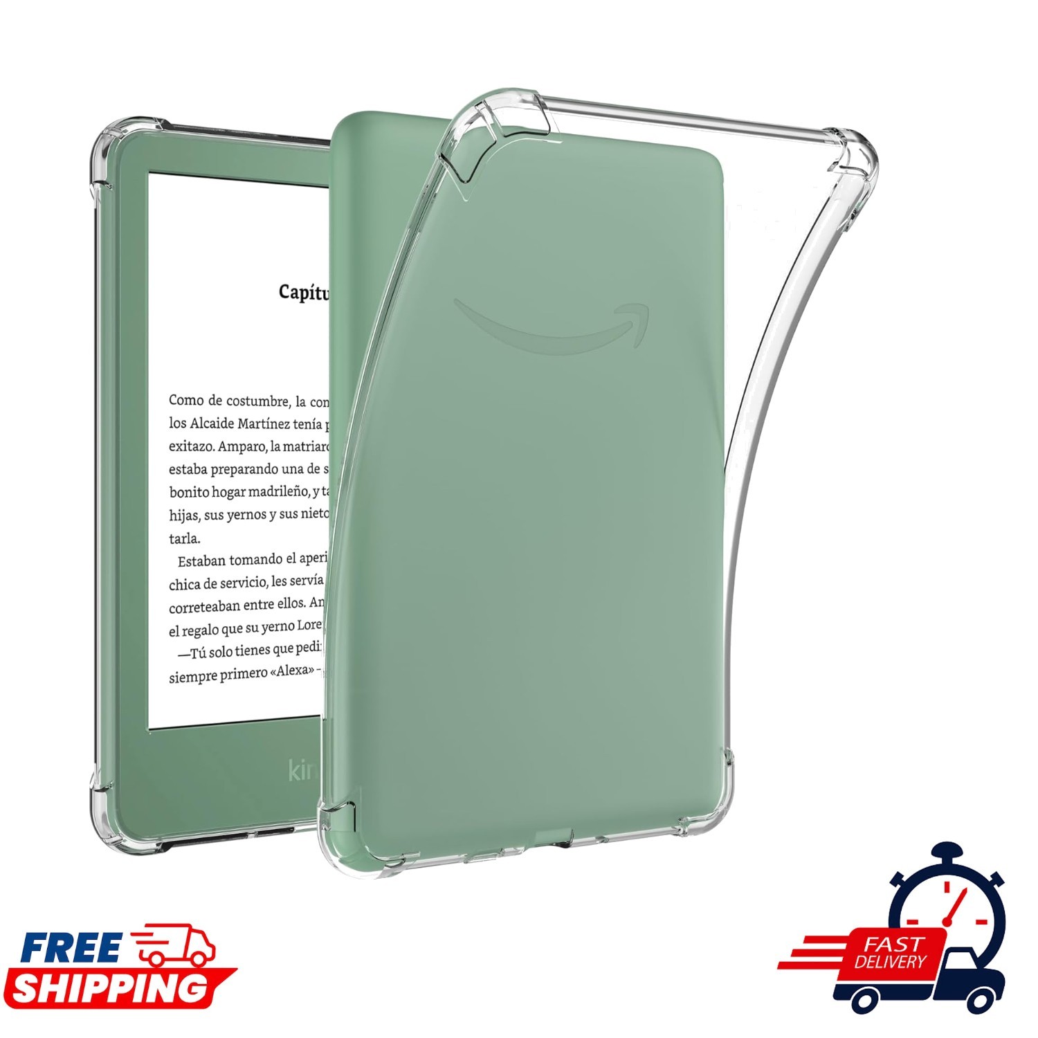Ultra Slim Clear Kindle 2024 & 2022 Case - Lightweight TPU & Snap-On Convenience