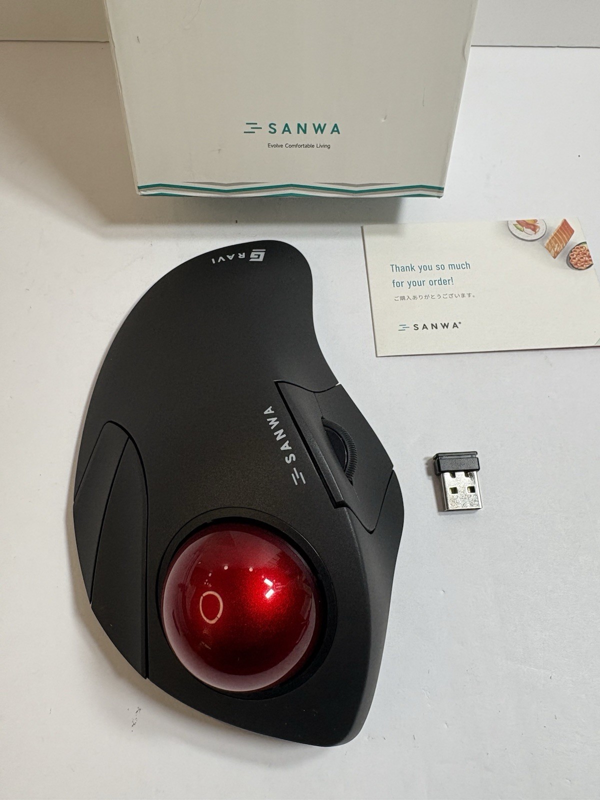 SANWA Wireless Trackball Mouse - 2.4GHz & Bluetooth 