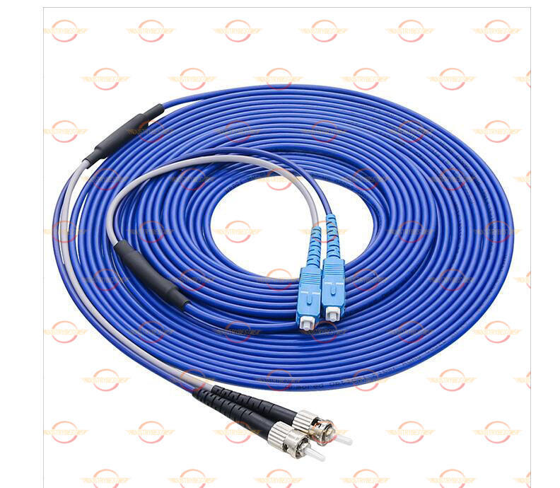200M Armored Fiber Cable SC UPC to ST UPC SM 9/125 Duplex Fiber Optic Patch Cord