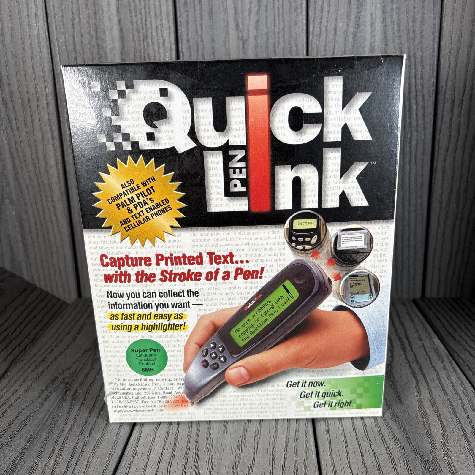 WizCom Quick Link Pen Handheld Scanner Super Pen 1999 Version New Old Stock