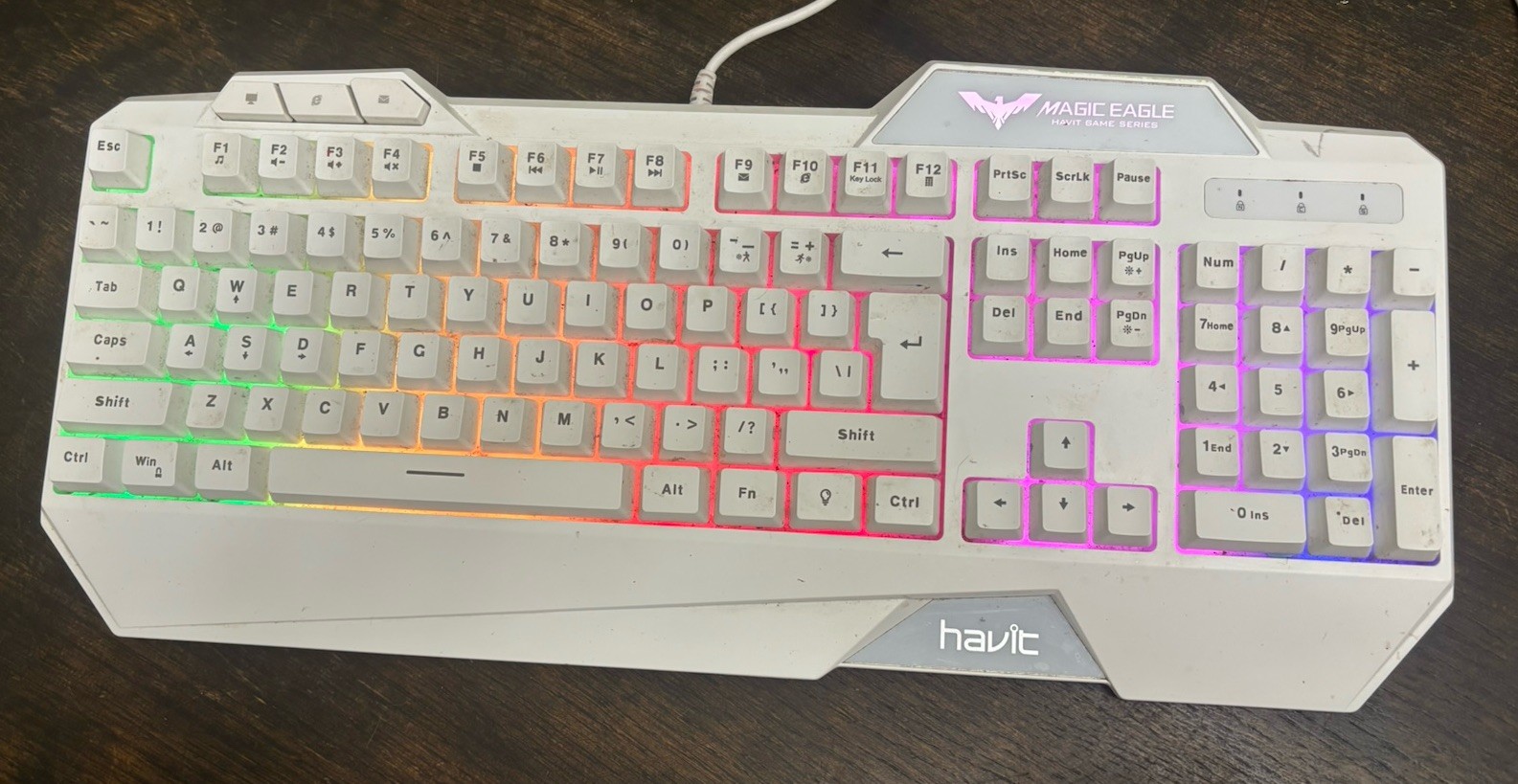 Havit Game Series Magic Eagle White-rainbow back lit keyboard and mouse