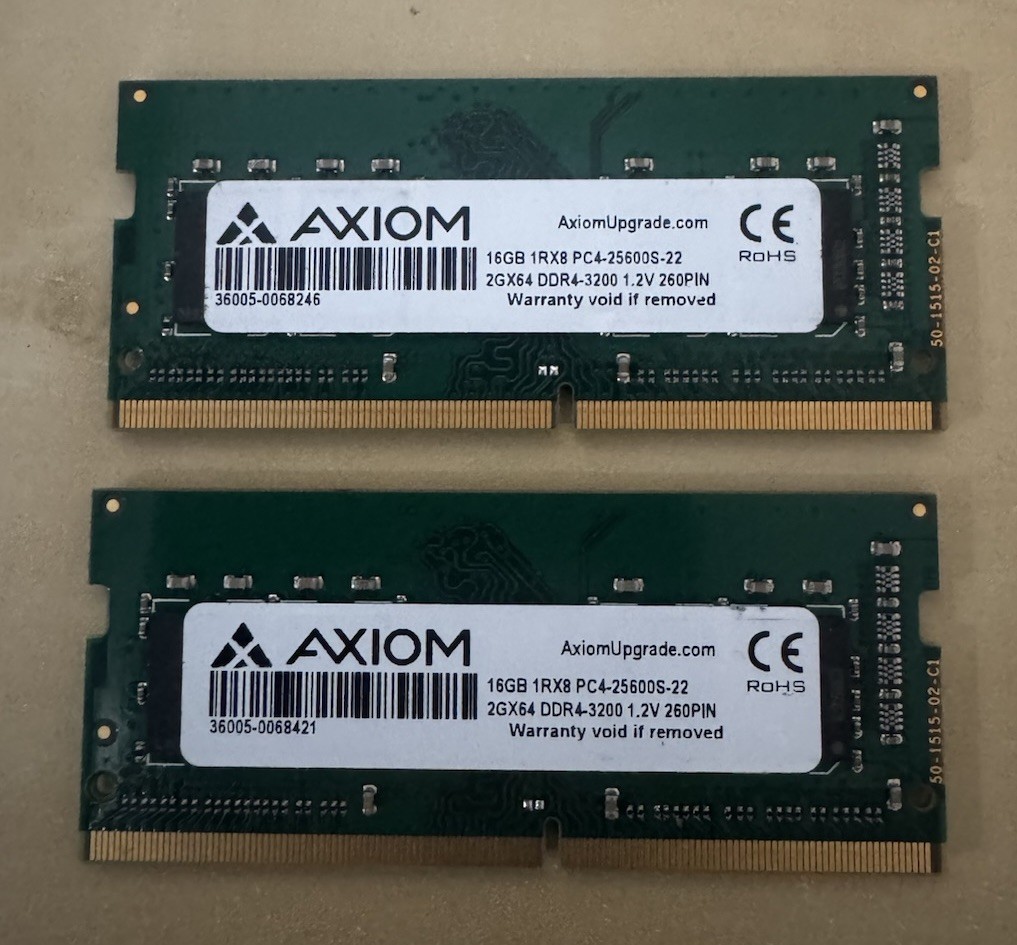 AXIOM 32GB (2x16GB) DDR4-3200 SODIMM RAM Memory Kit