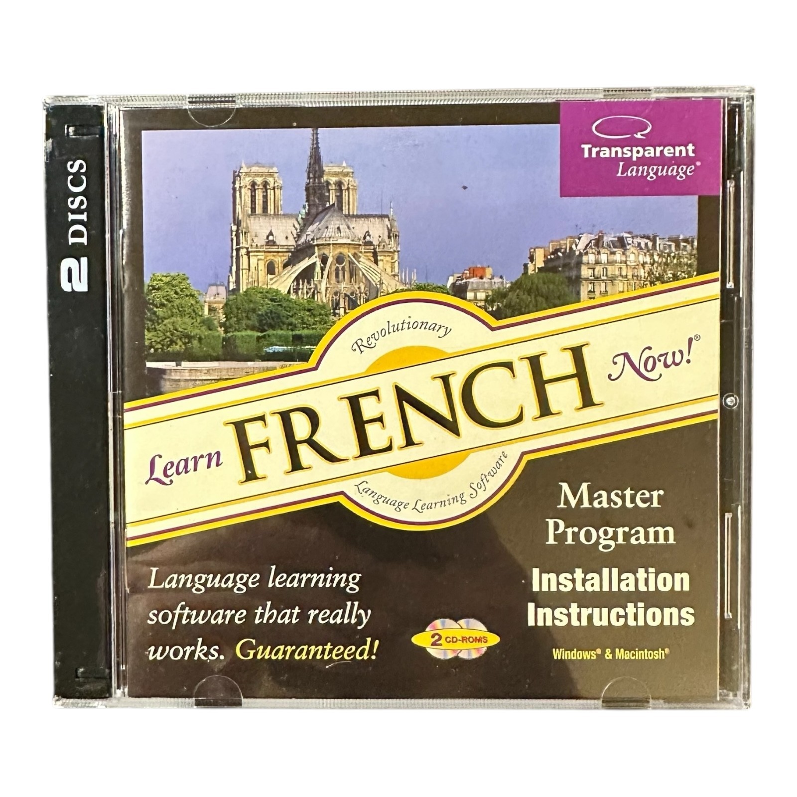 Learn French Now – Version 7 – 2 CD‑ROM Set – Transparent Language – VG
